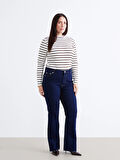 LCW Modest İndigo Flare Kadın Jean Pantolon