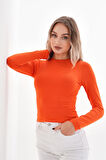 Likralı Pamuk Tişört-Slim Fit 4'lü Satış-Krem-Açık Kahve-Turuncu-Füme