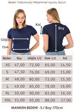 Crop Slim Fit Pamuk Likra Tişört-Lacivert