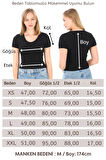 V Yaka Slim Fit Crop Tişört-Siyah