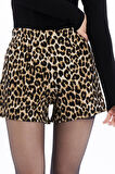 Leopar Desenli Şort-Leopar