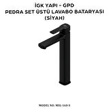 İGK YAPI - GPD MSL160-S Pedra Set Üstü Lavabo Bataryası