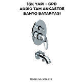 İGK YAPI - GPD MTA120 ADRİO TAM ANKASTRE BANYO BATARYASI