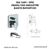 İGK YAPI - GPD MTA160 PEDRA TAM ANKASTRE BANYO BATARYASI