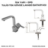 İGK YAPI - GPD MTL135 Tulio Tek Gövde Lavabo Bataryası
