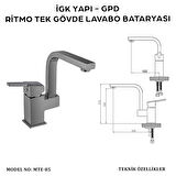 İGK YAPI - GPD MTL85 Ritmo Tek Gövde Lavabo Bataryası