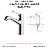 İGK YAPI – KARE Yüksek Lavabo Bataryası (KMI4001-Y)