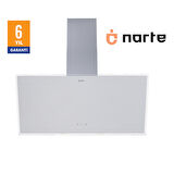 NARTE-H20190W 90CM BEYAZ CAM EĞİMLİ DAVLUMBAZ - 6 YIL GARANTİLİ