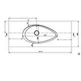 Real Stone Avocado Etajerli 90x50 Siyah Granit Banyo Lavabosu