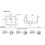 Real Stone Steep 45x40 Antrasit Granit Mutfak Eviyesi