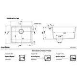 Real Stone Steep 50x40 Antrasit Granit Mutfak Eviyesi