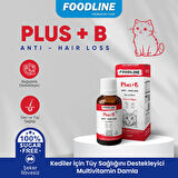 Foodline Kediler için Plus +B Damla 50 ml | Tüy Sağlığını Destekleyici Biotinli Multivitamin