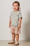 Bebek Çocuk Pamuklu Kısa Kollu Şortlu 2'li Takım Trend Moda Alt Üst Takım
