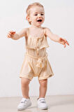 Bebek Çocuk Pamuklu İp Askılı Rahat Tulum Salopet Trend Moda Alt Üst Takım Tulum