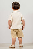 Bebek Çocuk Pamuklu Şortlu 2'li Takım Trend Moda Alt Üst Takım
