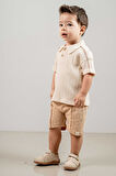 Bebek Çocuk Pamuklu Şortlu 2'li Takım Trend Moda Alt Üst Takım