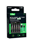 I-Gen G411 4'lü Pil Şarj Aleti + 4 Adet AAA Pro 1100 mAh Şarjlı İnce Kalem Pilli Set