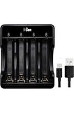 I-Gen G411 4'lü Pil Şarj Aleti + 4 Adet AAA Pro 1100 mAh Şarjlı İnce Kalem Pilli Set