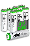 I-Gen B108 8 Adet AA 2700 mAh Şarj Edilebilir Kalem Pil 1.2V Ni-MH Şarjlı Pil