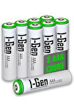 I-Gen B109 8 Adet AAA 900 Mah Şarj Edilebilir İnce Kalem Pil 1.2V Ni-MH Şarjlı Pil