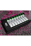 I-Gen G827 8'li Pil Şarj Aleti + 8 Adet AA 2700 mAh Şarj Edilebilir AA Şarjlı Kalem Pilli Set 1.2V Ni-MH