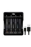 I-Gen G465 4'lü Pil Şarj Aleti + 4 Adet AAA 650 mAh Şarjlı İnce Kalem Pilli Set