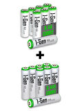 I-Gen B182 16'lı Paket Şarjlı Pil 8 Adet AA 2700 mAh Şarjlı Kalem Pil + 8 Adet AAA 900 mAh Şarjlı İnce Kalem Pil 1.2V NI-MH