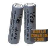 I-Gen Industrial E004 Inr 18650 3.7V 3200 Mah 10A 11.84WH Li-Ion Şarjlı Pil Düz Başlı Lityum Pil 2'li Paket 