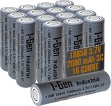 I-Gen Industrial E001 Inr 18650 3.7V 2000 Mah 3c 7.4WH Li-Ion Şarjlı Pil Düz Başlı Lityum Pil 16'lı Paket 