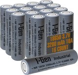 I-Gen Industrial E004 Inr 18650 3.7V 3200 Mah 10A 11.84WH Li-Ion Şarjlı Pil Düz Başlı Lityum Pil 16'lı Paket 