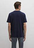 Bisiklet Yaka Lacivert Basic Tişört 0612863-86415