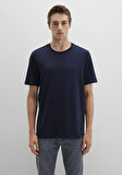Bisiklet Yaka Lacivert Basic Tişört 0612863-86415