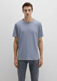 Bisiklet Yaka Mavi Basic Tişört 0612863-86584