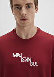 Mavi İstanbul Baskılı Kırmızı Tişört 0612274-89065