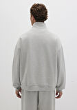 Yarı Fermuarlı Gri Sweatshirt 0S10416-80018
