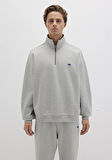 Yarı Fermuarlı Gri Sweatshirt 0S10416-80018