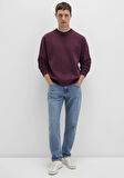 Bisiklet Yaka Bordo Basic Sweatshirt 0S10276-70434