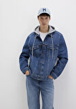 Brandon 90lar Vintage Koyu Mavi Jean Ceket 0112808-90839