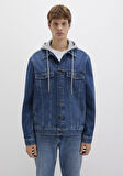 Brandon 90lar Vintage Koyu Mavi Jean Ceket 0112808-90839