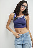 Biye Detaylı Lacivert Crop Atlet 1613435-70495