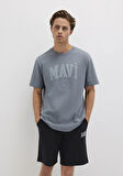 Mavi Baskılı Gri Tişört 0612897-80889