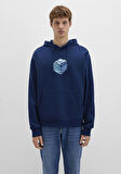 Mavi Baskılı Kapüşonlu Lacivert Sweatshirt 0S10397-89353