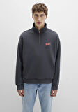 Mavi Logo Baskılı Yarı Fermuarlı Antrasit Sweatshirt 0S10208-80106