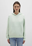 Kapüşonlu Yeşil Basic Sweatshirt 167299-71449