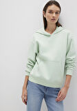 Kapüşonlu Yeşil Basic Sweatshirt 167299-71449