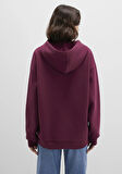 Mavi Logo Baskılı Kapüşonlu Bordo Sweatshirt 1600361-90705