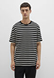 Çizgili Siyah Tişört 0612860-70057