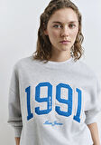 1991 Baskılı Gri Sweatshirt 1S10361-87033