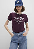 Baskılı Bordo Tişört 1613380-70434