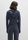 Fermuarlı Dokulu Lacivert Sweatshirt 1613383-32184